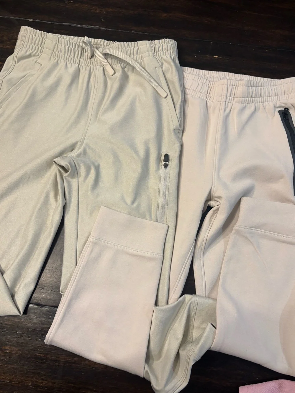 Bundle of 2 Old Navy Light Beige Kids Jogger Pants with Pockets boys size 8/med